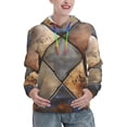 thumbnail image 1 of Lsque Rustic Tile Pattern Pattern Casual Women's Hoodie,Hooded Sweatshirt with Kangaroo Pocket,Pullover Hoodie with Eye-catching Drawstrings-Small, 1 of 7