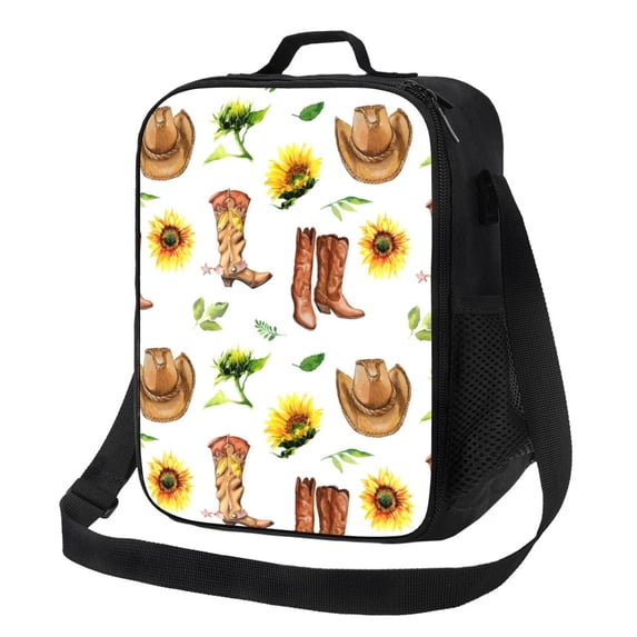 Lsque Rustic Western Charm Lunch Bag Lunch Box for Women Men Reusable Insulated Lunch Tote Bag,Leakproof Thermal Cooler Sack Food Handbags Case High Capacity