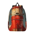 thumbnail image 1 of Lsque Rusty Rocket Launch Pattern Canvas Daypack, Durable Backpack, High-quality Versatile Backpack,Vintage Compact Backpack-Small, 1 of 6