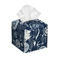 thumbnail image 1 of Lsque Sailing Cruises Nautical Printed Tissue Box Cover Holder, Facial Paper Organizer Dispenser,Square with Bottom Belt, PVC Leather Decorative Organizer, 1 of 8