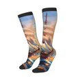 thumbnail image 1 of Lsque Sailing Ship Ocean Sunset Printed Crew Socks Men's Women's LightWeight Thin Casual Calf Socks ,Knee High Socks,Cotton Socks, 1 of 9