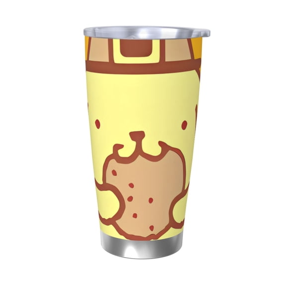 Lsque Sanrio Pattern 20oz Car Cup with Lid and Straw, Insulated Coffee Cup with Straw Topper, Spill Proof Travel Coffee Mug, Stainless Steel Tumble