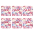 thumbnail image 1 of Lsque Sanrio Pattern 4" Drink Coasters Set of 6, Leather Absorbent Coasters, Table Coaster Set Decorative Coffee Cup Coasters Housewarming Gift, 1 of 7