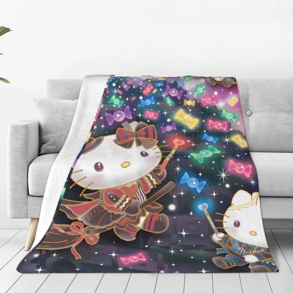 Lsque Sanrio Pattern Fuzzy Fleece Throw Blanket Extra Large,Super Soft,Fluffy and Warm Blankets for Couch,Bed,All Season Use (40"x30")