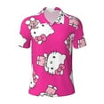 thumbnail image 1 of Lsque Sanrio Pattern Golf Shirts for Men Dry Fit Print Moisture Wicking Performance Short Sleeve Polo Shirt-Large, 1 of 7