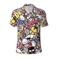 thumbnail image 1 of Lsque Sanrio Pattern Golf Shirts for Men Dry Fit Print Moisture Wicking Performance Short Sleeve Polo Shirt-X-Large, 1 of 7