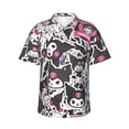 thumbnail image 1 of Lsque Sanrio Pattern Hawaiian Shirt for Men Unisex Summer Beach Casual Short Sleeve Cotton Linen Button Down Shirts-Large, 1 of 6