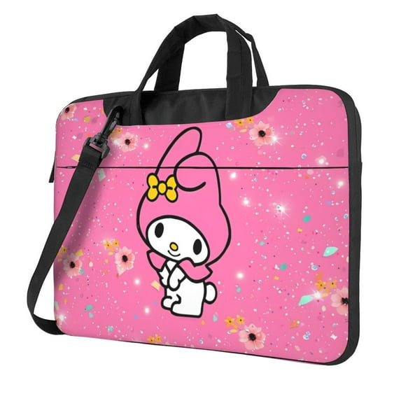 Lsque Sanrio Pattern Laptop Bag – Portable & Slim Single-Shoulder Computer Case with Adjustable Strap, Protective, Lightweight for 13”/14”/15.6” Laptops