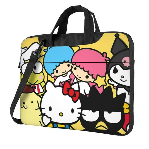 Lsque Sanrio Pattern Laptop Bag – Portable & Slim Single-Shoulder Computer Case with Adjustable Strap, Protective, Lightweight for 13”/14”/15.6” Laptops