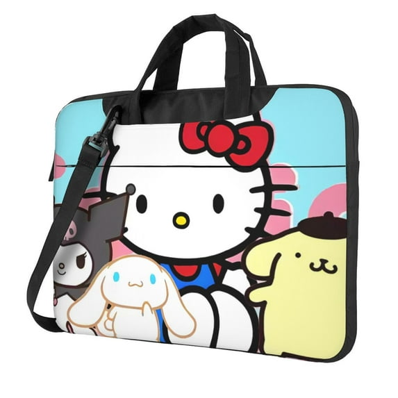 Lsque Sanrio Pattern Laptop Bag – Portable & Slim Single-Shoulder Computer Case with Adjustable Strap, Protective, Lightweight for 13”/14”/15.6” Laptops
