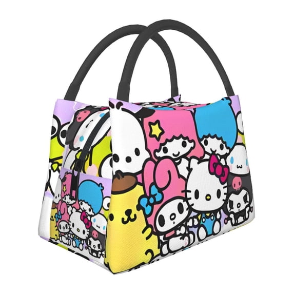Lsque Sanrio Pattern Portable Insulation Lunch Bag, Insulated Food Delivery Bag, Meal Grocery Tote Insulation Bag Large Capacity Reusable Warming Bag
