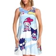 thumbnail image 1 of Lsque Sanrio Pattern Summer Dresses for Women – Sleeveless T-Shirt Swing Sundress, Perfect for the Beach and Casual Days, 1 of 6
