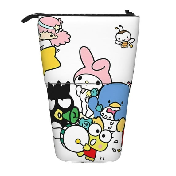 Lsque Sanrio Pattern Telescopic Pencil Bag Pen Holder Stationery Case, Stand-up Retractable Transformer Bag Organizer