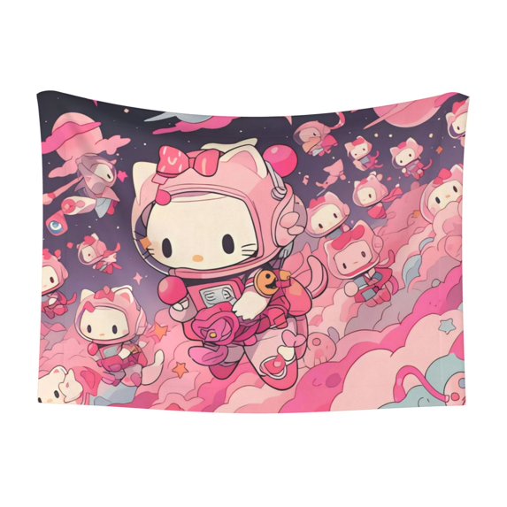 Lsque Sanrio Pattern Waterproof Throw Blanket Pet Blanket for Dogs & Indoor Cats, Washable - Shaggy Plush Calming Long Faux Fur & Velvet Dog Blanket -