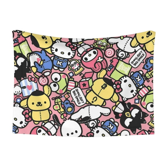 Lsque Sanrio Pattern Waterproof Throw Blanket Pet Blanket for Dogs & Indoor Cats, Washable - Shaggy Plush Calming Long Faux Fur & Velvet Dog Blanket -