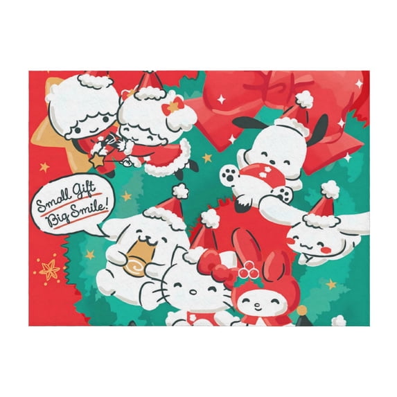 Lsque Sanrio Print Flannel Throw Blanket, Ultra-soft Blanket for Bed, Couch, Car, Hypoallergenic Anti-pilling blanket-80"x60"