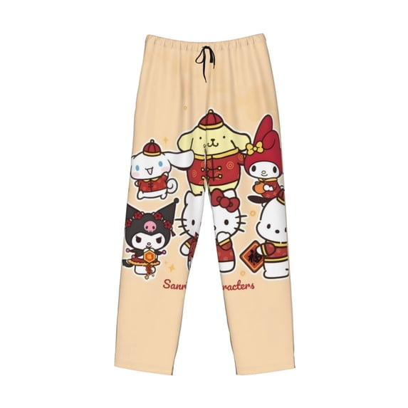 Lsque Sanrio Print Men's Pajama Pants, Lounge Pant - Comfortable Home Wear,Elastic Waistband, Stylish Design-X-Large