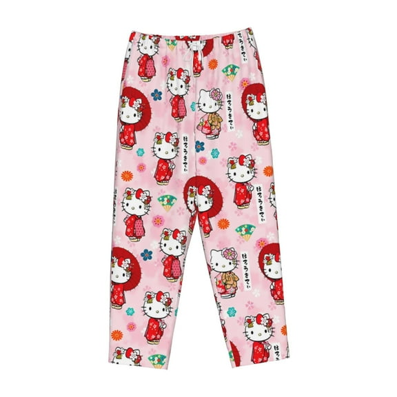 Lsque Sanrio Print Women's Pajama Pants, Lounge Pant - Comfortable Home Wear,Elastic Waistband, Stylish Design-Large