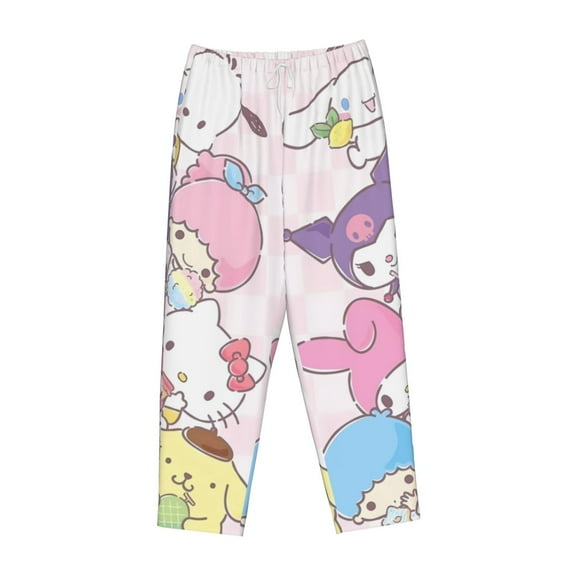 Lsque Sanrio Print Women's Pajama Pants, Lounge Pant - Comfortable Home Wear,Elastic Waistband, Stylish Design-Medium