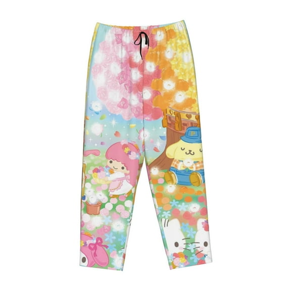 Lsque Sanrio Print Women's Pajama Pants, Lounge Pant - Comfortable Home Wear,Elastic Waistband, Stylish Design-X-Large