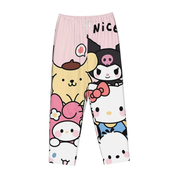 Lsque Sanrio Print Women's Pajama Pants, Lounge Pant - Comfortable Home Wear,Elastic Waistband, Stylish Design-XX-Large