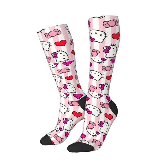 Lsque Sanrio Printed Crew Socks Men's Women's LightWeight Thin Casual Calf Socks ,Knee High Socks,Cotton Socks
