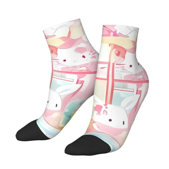 Lsque Sanrio Printed Crew Socks, Moisture-Wicking Socks, Athletic Socks for Men Breathable Cushion Socks Casual Sport Socks for Running Traveling
