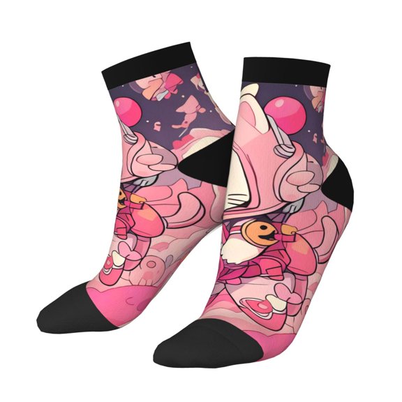 Lsque Sanrio Printed Crew Socks, Moisture-Wicking Socks, Athletic Socks for Men Breathable Cushion Socks Casual Sport Socks for Running Traveling
