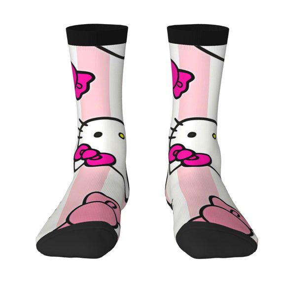 Lsque Sanrio Printed Men's Crew Socks, Soft Durable Breathable Moisture-Wicking with Odor Control Cotton socks