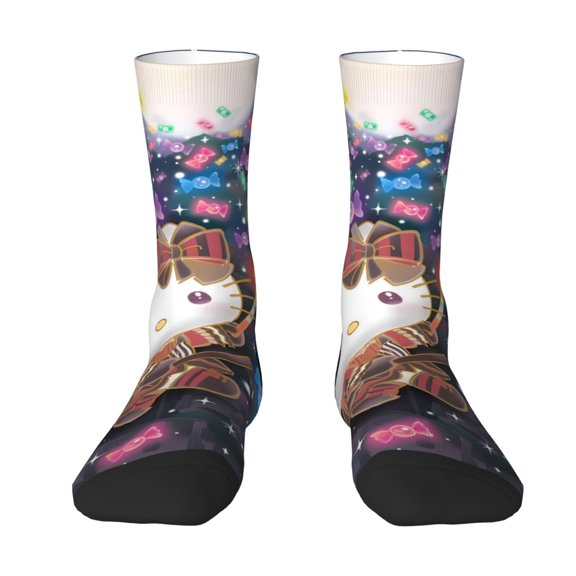 Lsque Sanrio Printed Men's Crew Socks, Soft Durable Breathable Moisture-Wicking with Odor Control Cotton socks