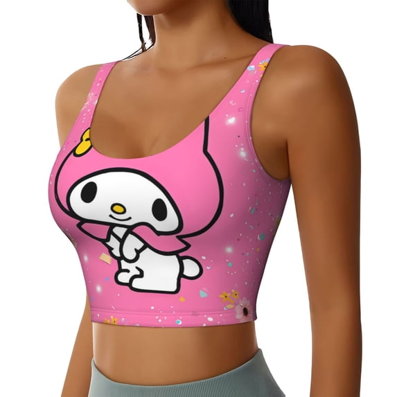 Lsque Sanrio Printed Women'S Sports Bra, Compression, Moisture Wicking, High-Impact Sports Bra For Women,Supportive sports bra-X-Large