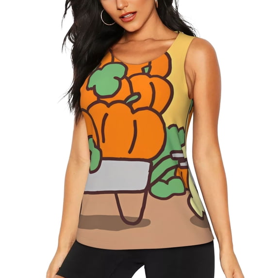 Lsque Sanrio Printed Workout Tank Tops for Women, Athletic Sports Tank Tops, Compression Sleeveless Dry Fit Shirts,Sleeveless Yoga Shirt-Small
