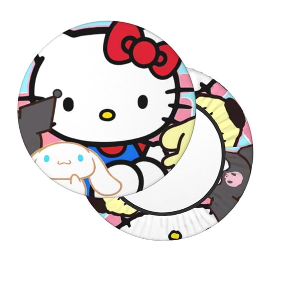 Lsque Sanrio Round Bar chair cushion covers Velvet Fabric Premium Comfort Protects from Scratches and Stains for 14-17 Inch Chair- 14 inch