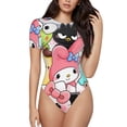 thumbnail image 1 of Lsque Sanrio Women's Crew Neck Short Sleeve Bodysuit Basic T Shirts Tops Onesie Adult Cute Pajama-Small, 1 of 8