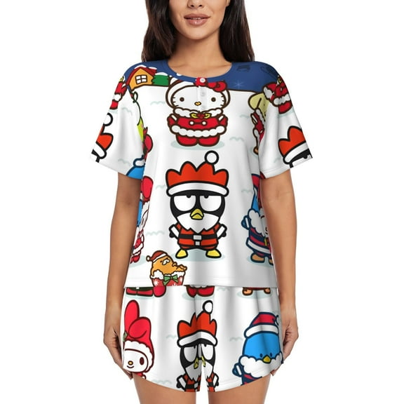 Lsque Sanrio Women's Short-Sleeved Pajama Set - 2 Piece Soft and Lightweight Sleepwear Set-3X-Large