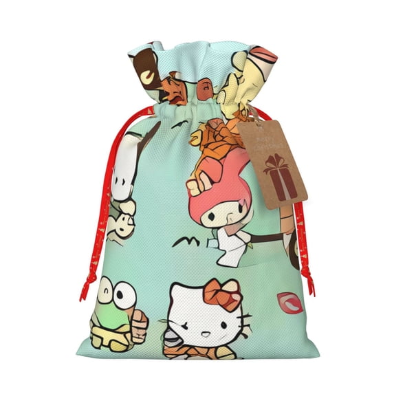 Lsque Sanrio for Christmas Gift Bags ,Party Gift Bag, Christmas Goody Bags for Christmas Holidays Party Favors and Presents-Medium