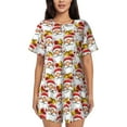 thumbnail image 1 of Lsque Santa Claus bells Women's Short-Sleeved Pajama Set - 2 Piece Soft and Lightweight Sleepwear Set-Medium, 1 of 9
