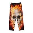 thumbnail image 1 of Lsque Satanic Skull Print Women's Pajama Pants, Lounge Pant - Comfortable Home Wear,Elastic Waistband, Stylish Design-Large, 1 of 9