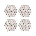 thumbnail image 1 of Lsque Scandinavian Alphabet1 Pattern 4" Drink Coasters Set of 4, PVC Leather Absorbent Coasters, Table Coaster Set Decorative Coffee Cup Coasters Housewarming Gift -Hexagon, 1 of 6