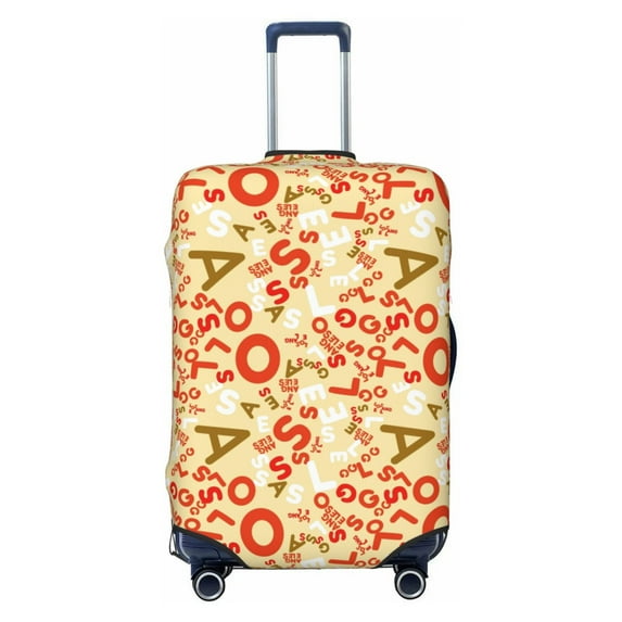 Lsque Scandinavian Alphabet2 Printed Luggage Cover, Travel Luggage Protector,Scratch and Dirt Resistant, Fits 18-32 Inch Luggage - X-Large