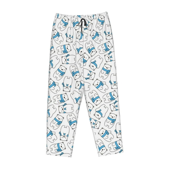Lsque Scarf Bear Print Women's Pajama Pants, Lounge Pant - Comfortable Home Wear,Elastic Waistband, Stylish Design-Medium