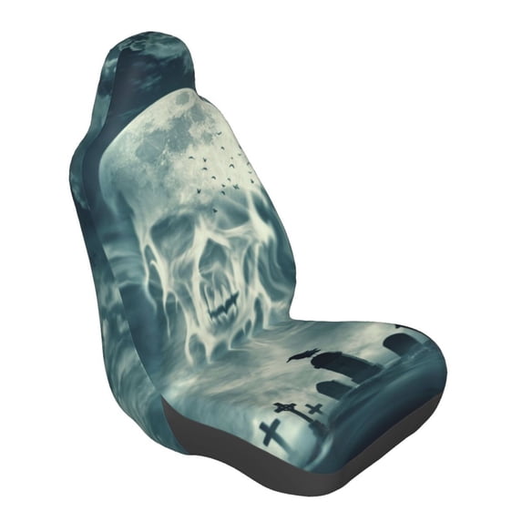 Lsque Scary Moon And Clouds Pattern Car Seat Covers for Front Seats , Waterproof Seat Covers for Cars, Sporty Front Seat Covers,Car Seat Cover Protector Front Seats
