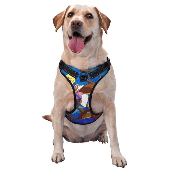 Lsque Scooby-Doo Dog Harness, No-Pull Pet Harness with 2 Leash Clips, Adjustable Soft Padded Dog Vest with Easy Control Handle for Large Dogs-Medium