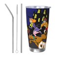 thumbnail image 1 of Lsque Scooby-Doo Pattern 20oz Car Cup with Lid and Straw, Insulated Coffee Cup with Straw Topper, Spill Proof Travel Coffee Mug, Stainless Steel Tumble, 1 of 8