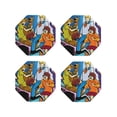 thumbnail image 1 of Lsque Scooby-Doo Pattern 4" Drink Coasters Set of 4, PVC Leather Absorbent Coasters, Table Coaster Set Decorative Coffee Cup Coasters Housewarming Gift, 1 of 7