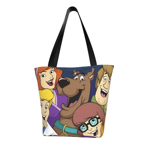 Lsque Scooby-Doo Pattern Beach Tote,Shoulder Handbag,Spacious Tote Bag,Lightweight Travel Bag,Versatile Shopping Bag