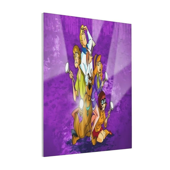 Lsque Scooby-Doo Pattern Decorative Picture – Unique Modern Wall Art, Ready-to-Hang Canvas Print for Home (Vertical)