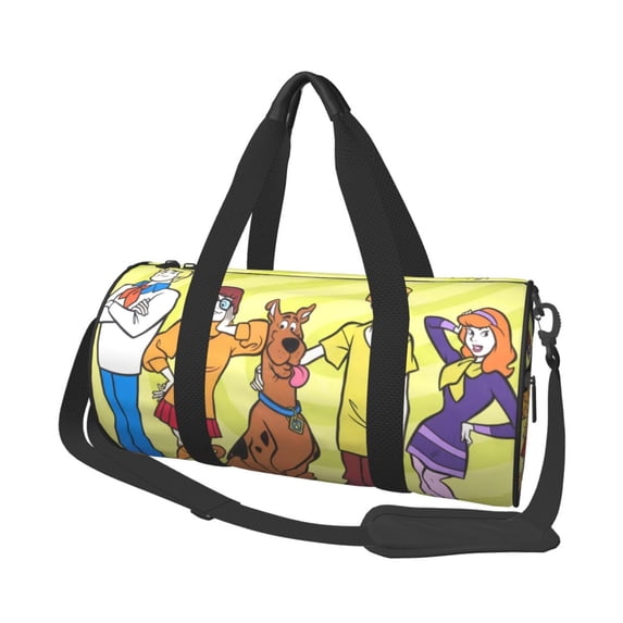Lsque Scooby-Doo Pattern Foldable Sports Gym Bag with Wet Dry Pocket, Ultralight Travel Bag, Large Capacity Duffel Bag, Splash Proof Carry on Bag, Overnight Bag, Weekender Bag for Travel