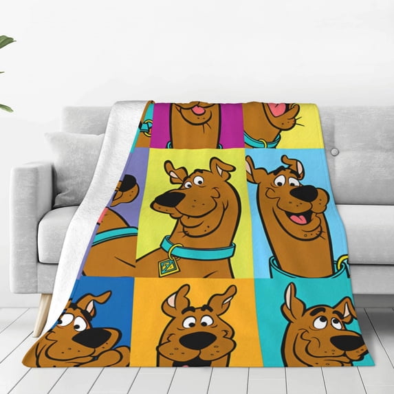 Lsque Scooby-Doo Pattern Fuzzy Fleece Throw Blanket Extra Large,Super Soft,Fluffy and Warm Blankets for Couch,Bed,All Season Use (40"x30")
