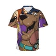 thumbnail image 1 of Lsque Scooby-Doo Pattern Hawaiian Shirt for Men Unisex Summer Beach Casual Short Sleeve Cotton Linen Button Down Shirts-Medium, 1 of 6